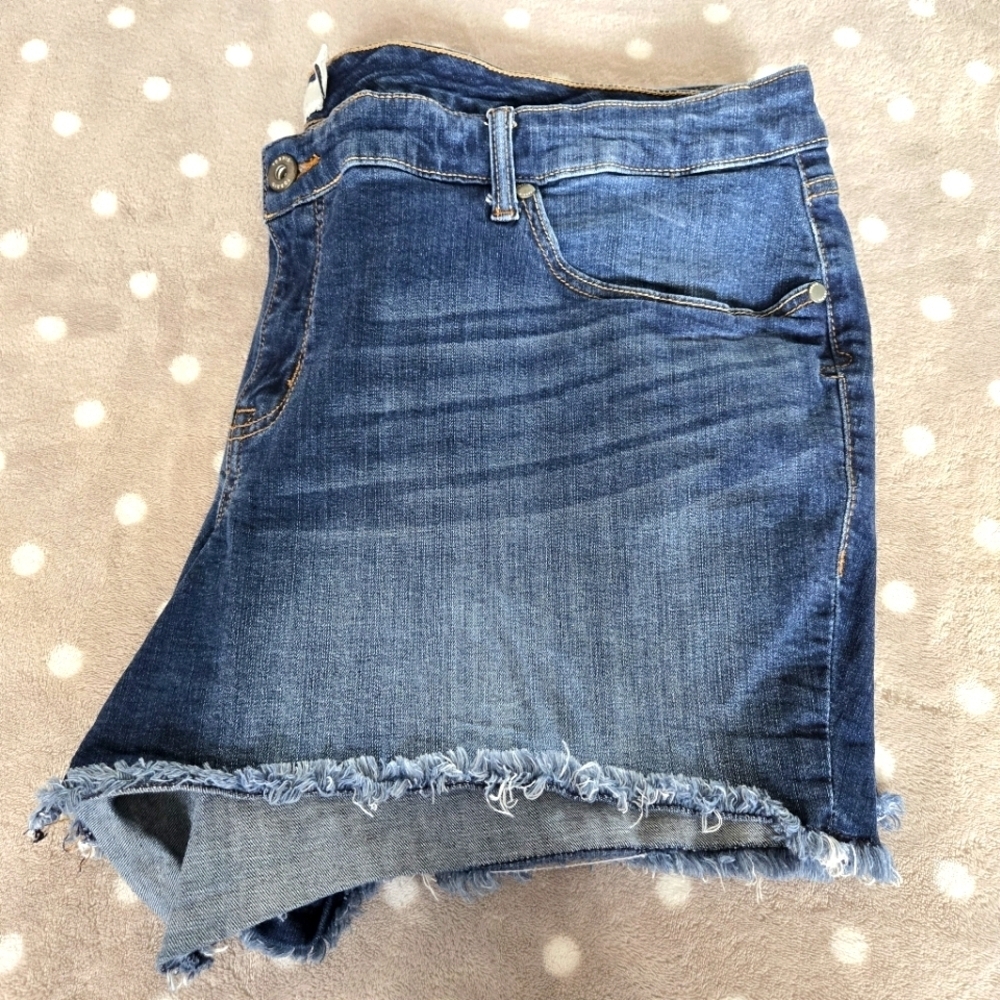 Torrid Blue Jean Shorts | Size 24 | Frayed Hem - Picture 11 of 14